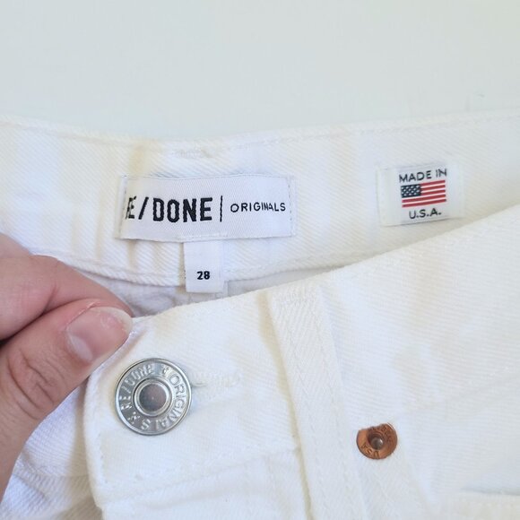 RE/DONE Originals Cutoff Ultra High Rise White Denim The Short Jean Shorts 28 - Picture 5 of 14